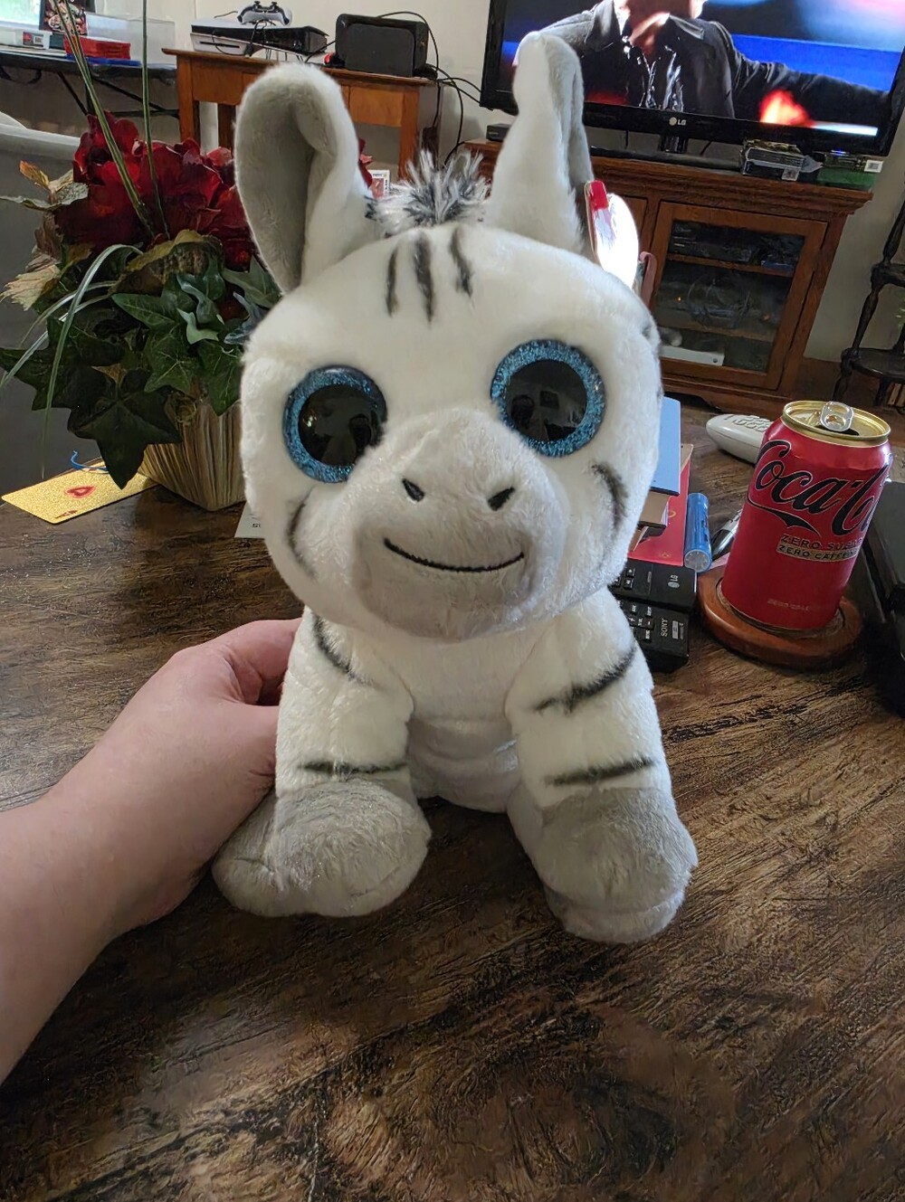TY VelveTy Stripes The Zebra Beanie Boo Plush
